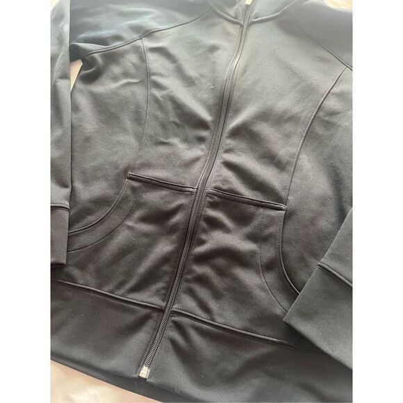 Under Armour Black Full Zip Sweatshirt Semi Fitted Woman’s Size Medium- A Few Sn - Picture 4 of 11